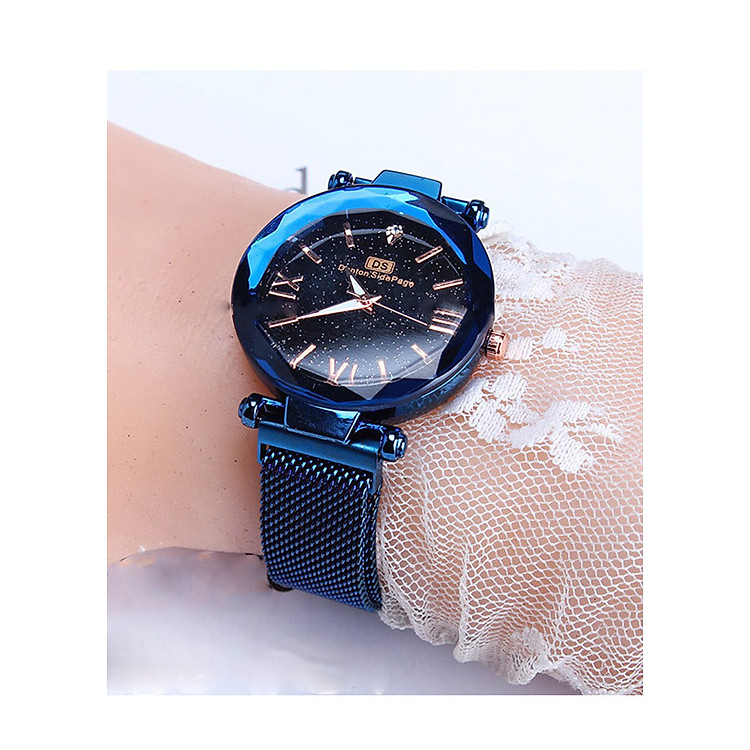 Đồng Hồ nữ DS mặt kính 3D - Dây lụa kim loại khóa nam châm sang chảnh