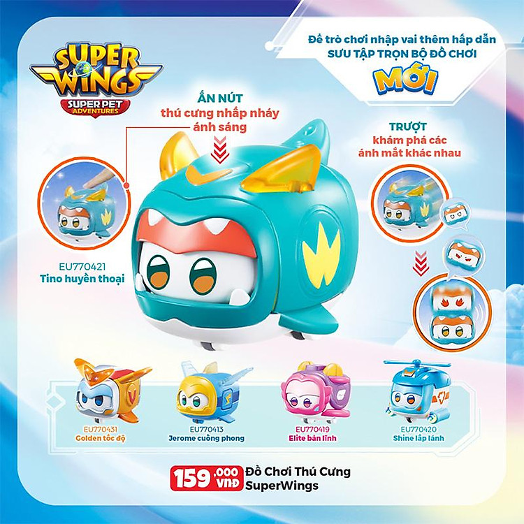 Đồ Chơi SUPERWINGS Khủng Long Tino Chính hãng Ưu đãi - Hình ảnh 3