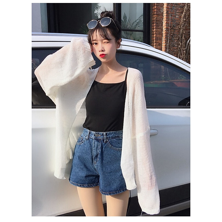 Áo Khoác Cadigan Len Mỏng Chất Đẹp Nhiều Màu