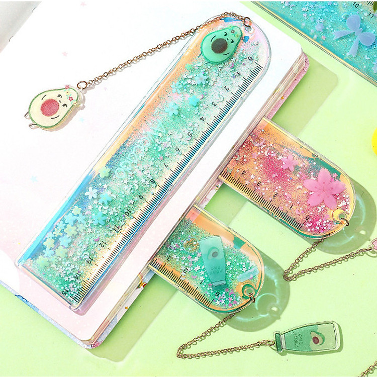 Thước gel kim tuyến siêu đáng yêu,dụng cụ học sinh-giao màu nhẫu nhiên