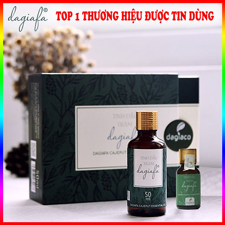 COMBO GỒM 1 HỘP TINH DẦU TRÀM DAGIAFA 50ML VÀ 05 ML) - SẢN PHẨM ĐƯỢC BÌNH CHỌN THƯƠNG HIỆU XUẤT SẮC 3 MIỀN 2019 - SẢN XUẤT TẠI TỈNH THỪA THIÊN HUẾ - PHÙ HỢP BÉ TỪ 1 THÁNG TUỔI - DÙNG THOA, PHA NƯỚC TẮM , XÔNG PHÒNG