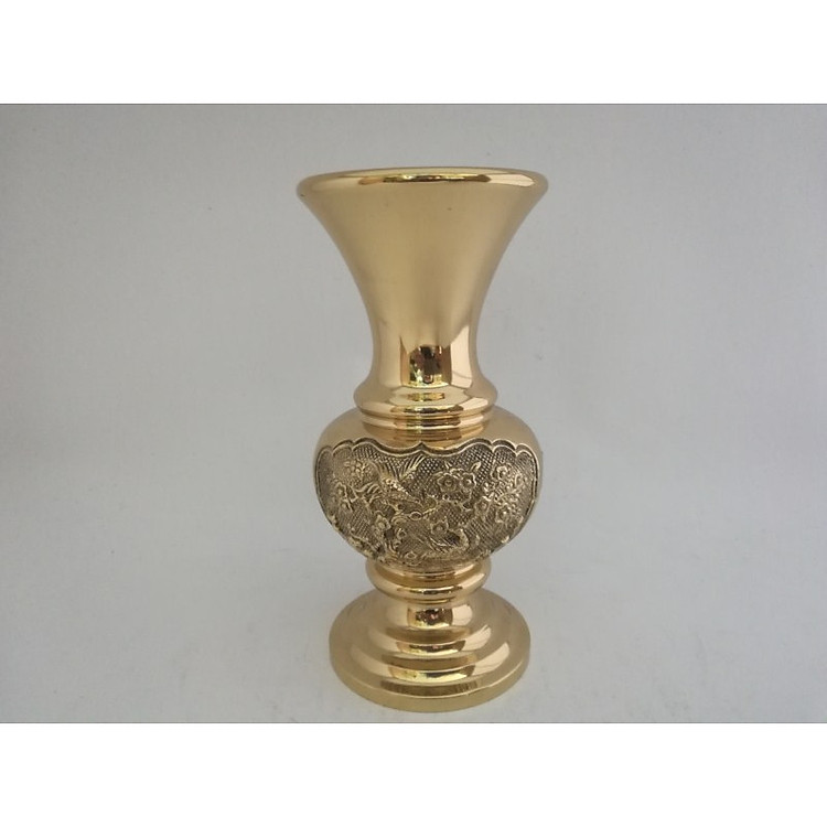 Bình lọ bông Miệng xòe 25cm bằng đồng nặng