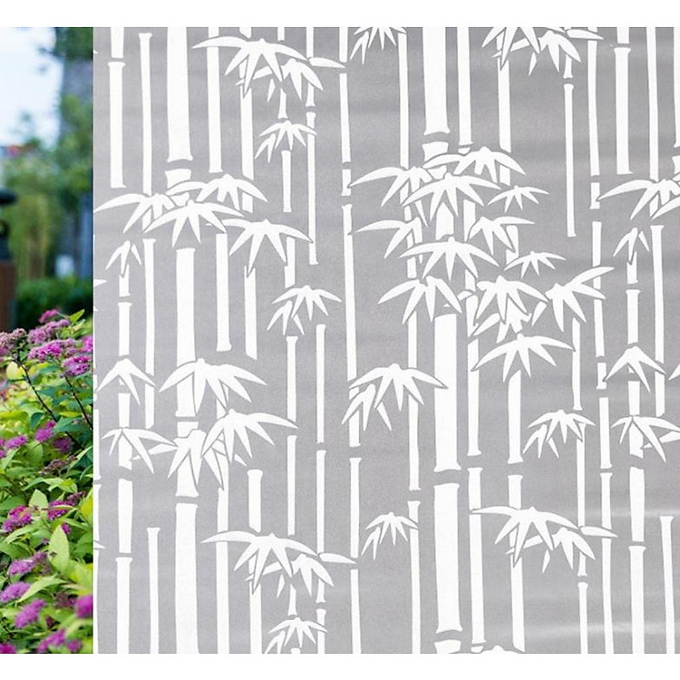 Cuộn 5m x 60cm Decal dán kính mờ PVC (có sẵn keo dán) - trúc trắng PK05