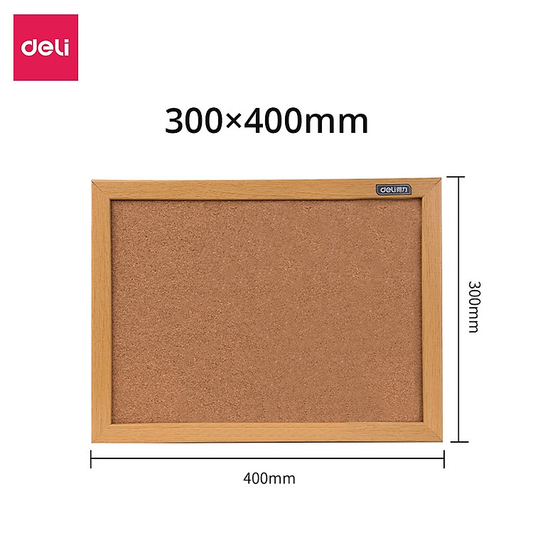Bảng Ghim Lie Gỗ Bần Khung Gỗ Kết Hợp Bảng Từ Trắng Deli - Ảnh 2