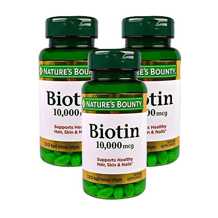 Viên Uống Nature's Bounty Biotin 10,000mcg Phát Triển Tóc, Da & Móng