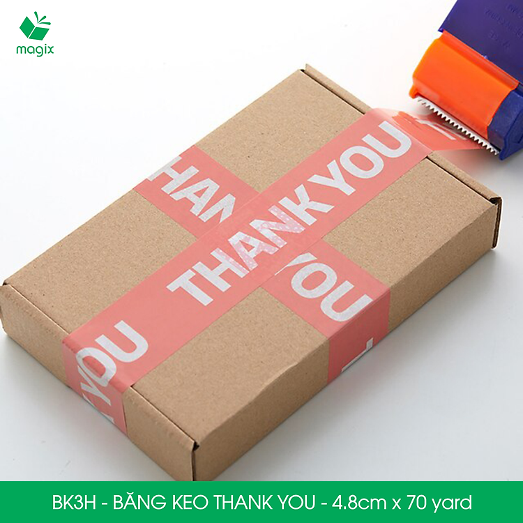 Băng Keo In Chữ THANK YOU (4.8cm x 70yard)