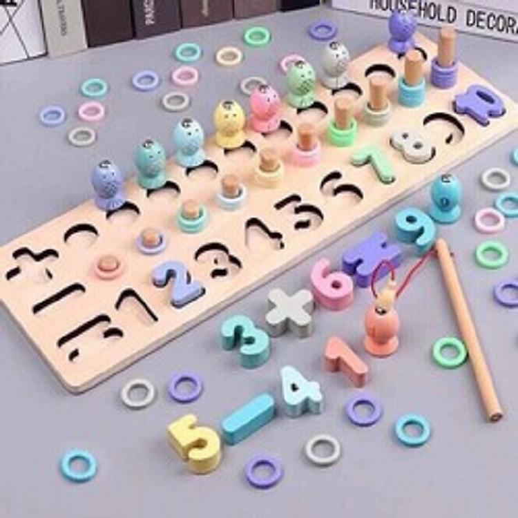 BỘ XẾP Số BẰNG GỖ CHO BÉ NHẬN BIẾT