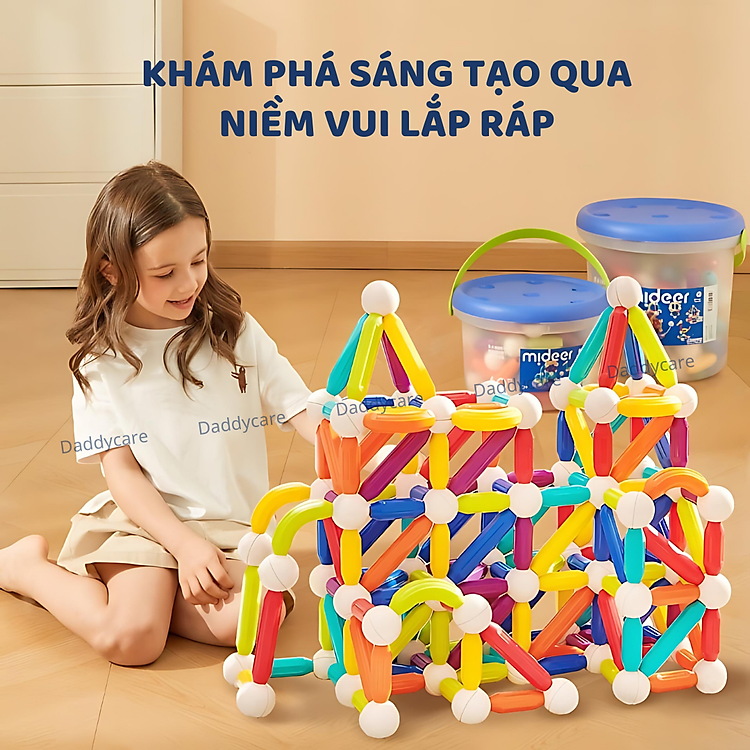 Bộ xếp hình nam châm Mideer 60 chi tiết Chính hãng Giá rẻ - Hình ảnh 4
