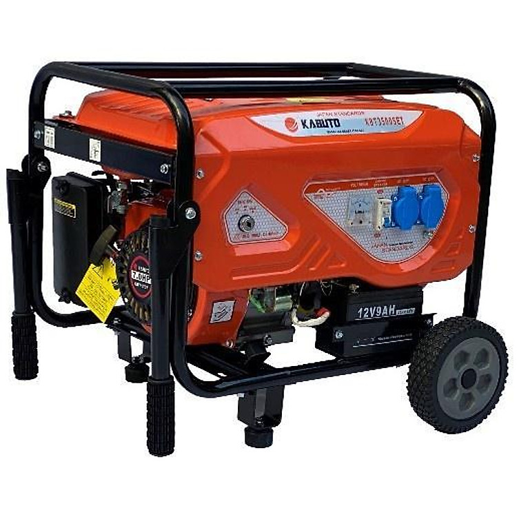 TỔ MÁY PHÁT ĐIỆN 3KW (KHỞI ĐỘNG ĐỀ, TAY CẦM, BÁNH XE) KBT3500SET KABUTO - HÀNG CHÍNH HÃNG
