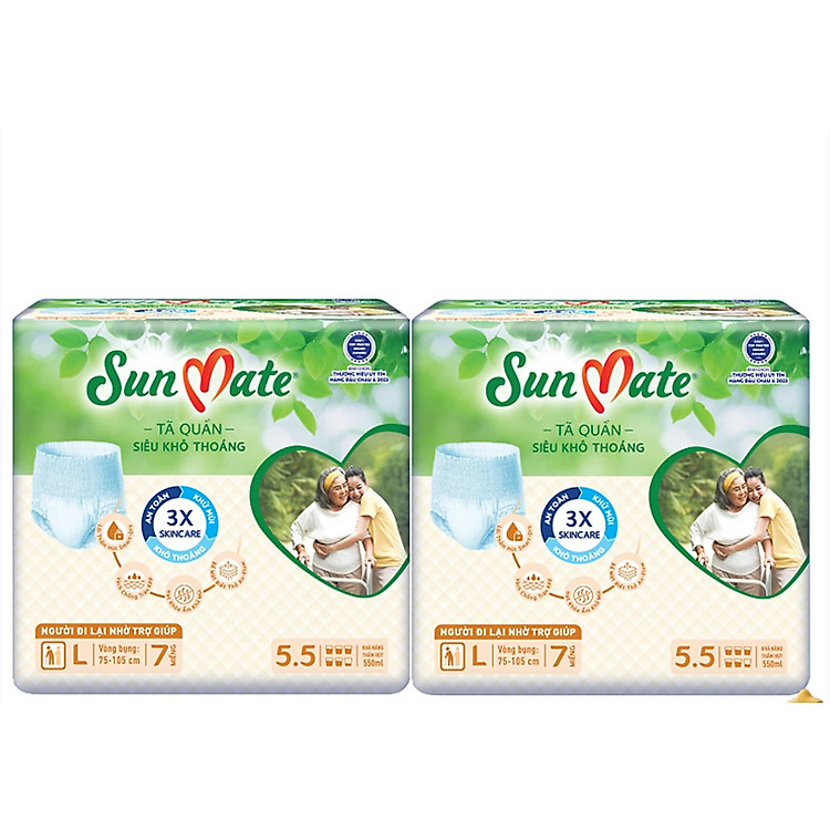 Mua Combo 2 Gói Tã Quần Sunmate L7 Chính hãng Tiết kiệm