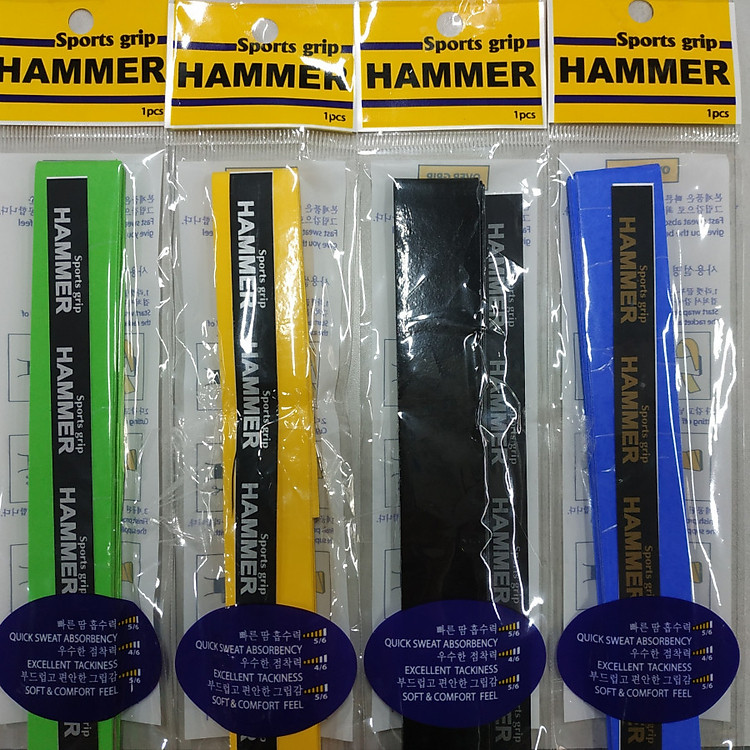 Combo 4 cuốn cán vợt cầu lông dày và siêu thấm hút Hammer Hàn Quốc