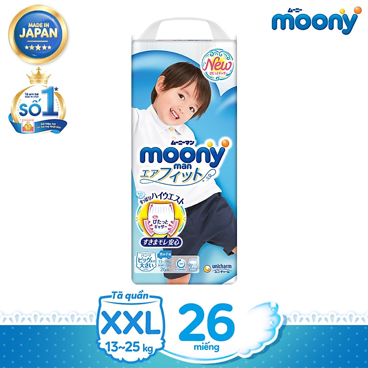Tã quần cao cấp Moony cho bé trai Giá rẻ - Hình ảnh 3