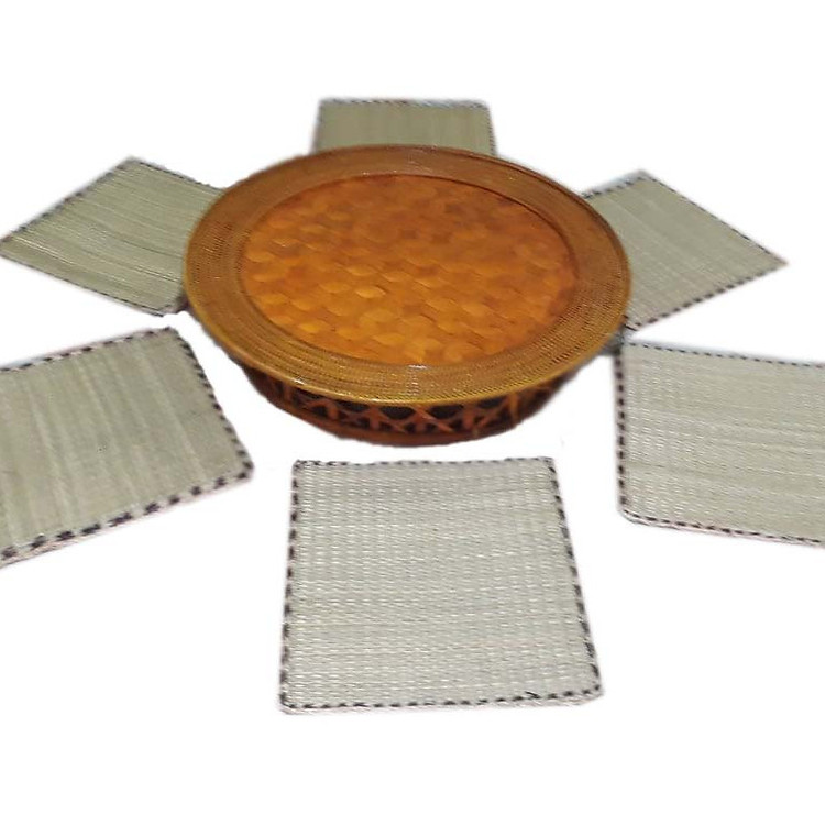 Bộ bàn mây tre đan.kích thước rộng 82cm giả mây