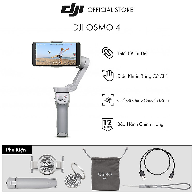 Tay Cầm Gimbal Chống Rung Điện Thoại DJI Osmo Mobile 4 - Hàng Chính Hãng - Bảo Hành 12 Tháng 1 Đổi 1