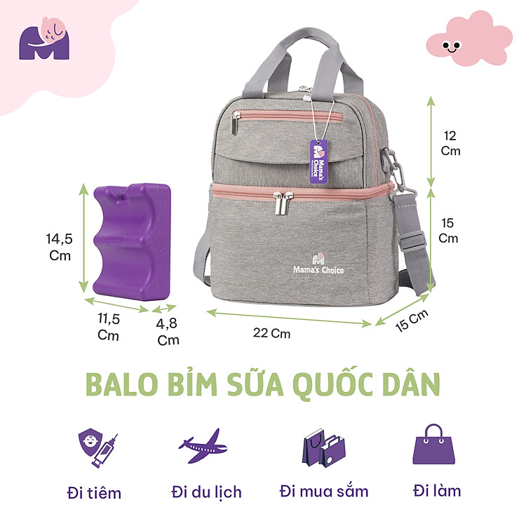 Balo Giữ Nhiệt Mama’s Choice - Hồng Chính hãng Giá rẻ - Hình ảnh 3