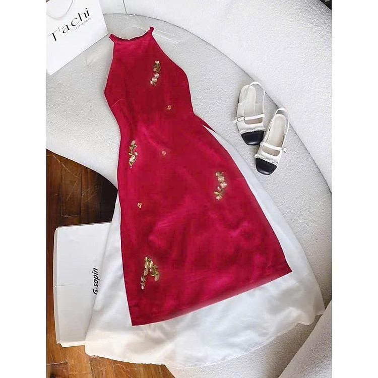 Rập giấy áo dài yếm may dây kéo sau mã AD52