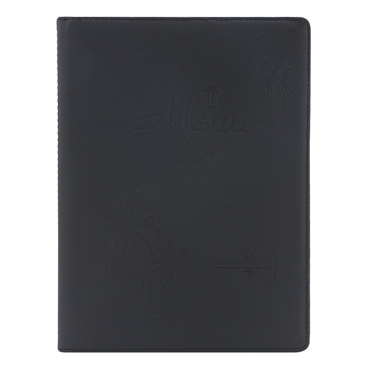 Bìa Menu A4 Da Cao Cấp (20 lá) – Màu Đen