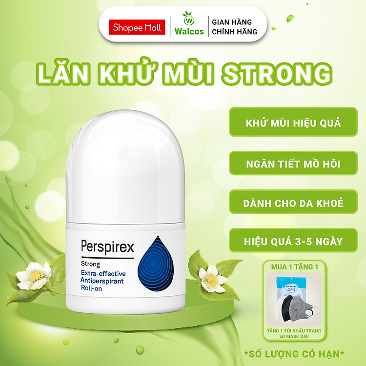 Lăn Khử Mùi Perspirex Strong Antiperspirant RollOn Chính Hãng Dành Cho Da Khoẻ - Khử Mùi & Ngăn Tiết Mồ Hôi Hiệu Quả