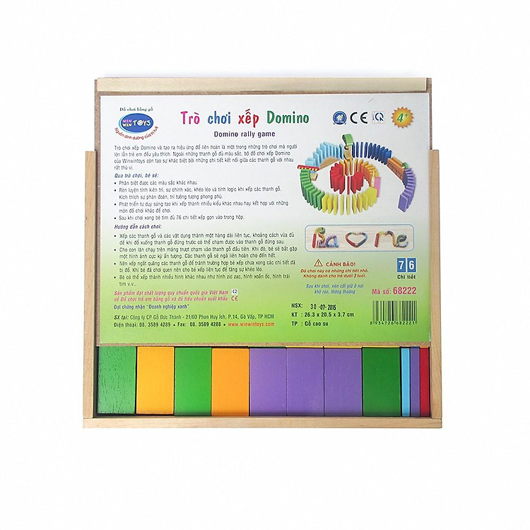 Đồ chơi gỗ Xếp hình Domino Winwintoys Chính hãng Tiết kiệm - Hình ảnh 3