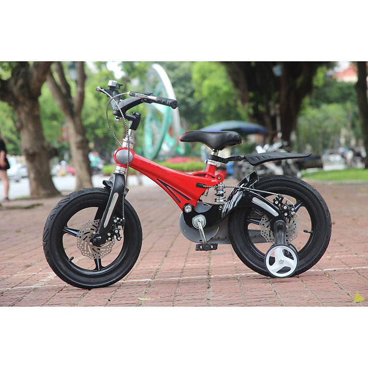 Xe Đạp Trẻ Em Có Giảm Xóc Cho Bé Màu Đỏ Từ 2-9 tuổi