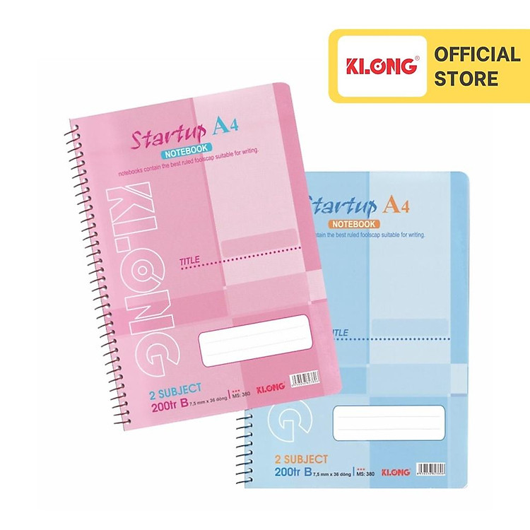 Sổ Kẻ Ngang Lò Xo Đơn Startup KLONG A4 (200 trang)