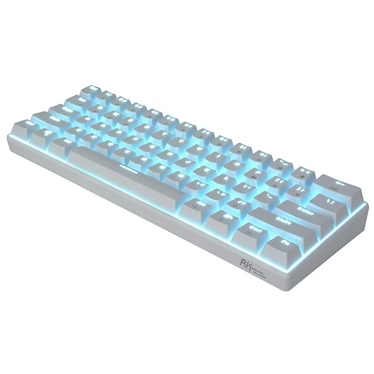 Bàn Phím Cơ Không Dây RK61 Brown Switch - CHÍNH HÃNG Royal Kludge. 61 phím, nhỏ, gọn nhẹ, cực kỳ tiện dụng, dễ dàng mang theo. Hai chế độ có dây và Bluetooth.