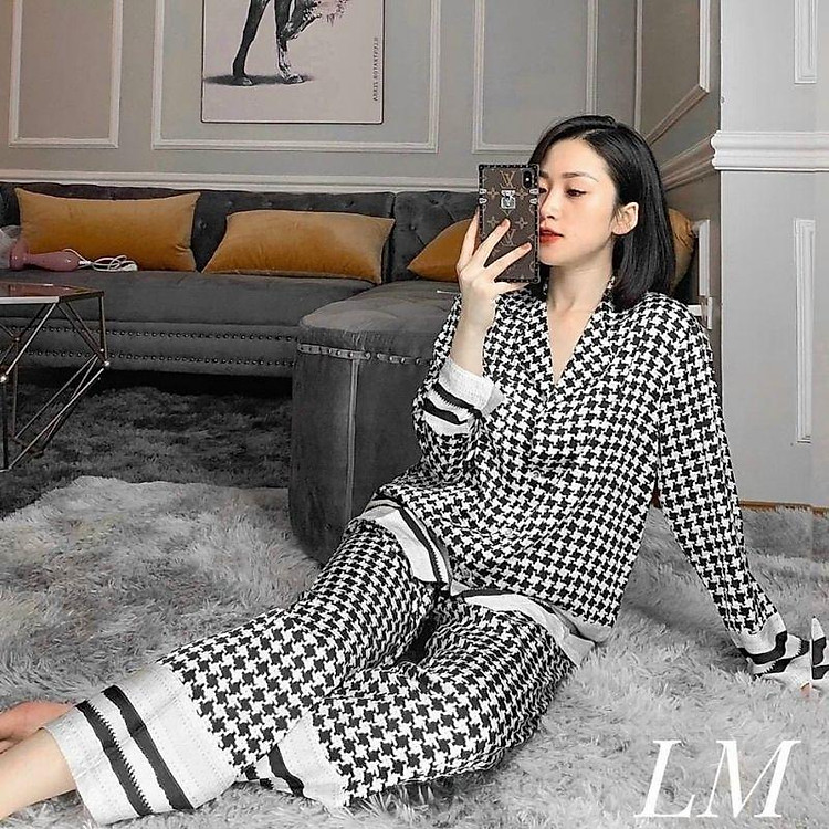 Đồ ngủ nữ pijama dài tay hàn quốc, bộ mặc nhà, lụa latin mềm mịn, Sam pijama
