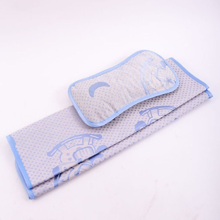 Chiếu đệm lụa trẻ em cao cấp TẶNG gối cho bé (60x120 cm)