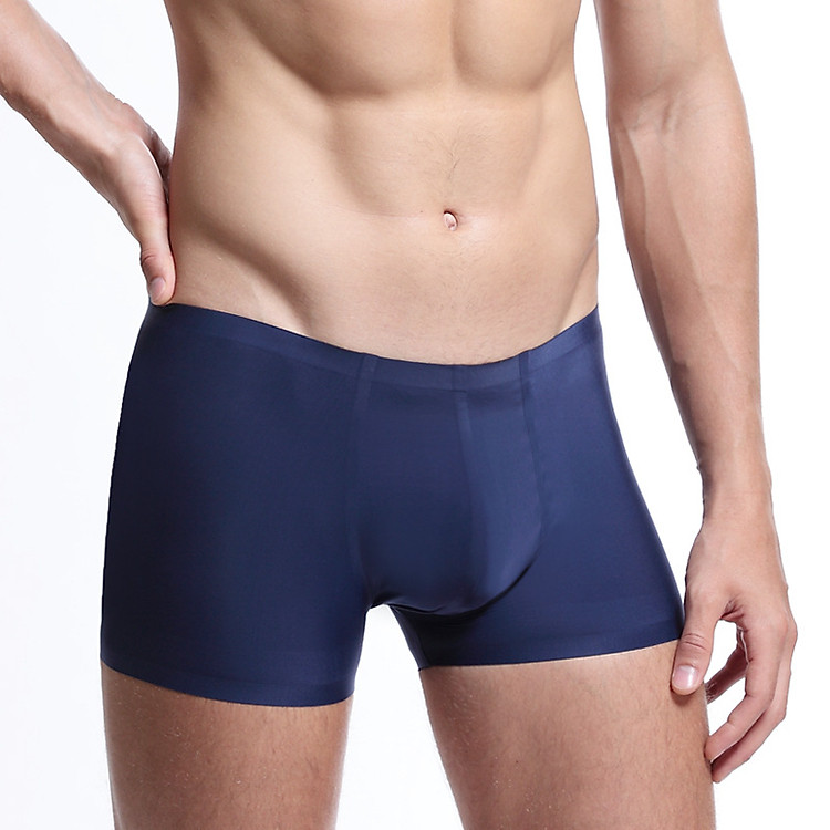 Quần lót nam thun lạnh không đường may, sịp đùi nam cao cấp kiểu dáng boxer nam ôm sát, chất liệu su thoáng mát, mềm mịn và mỏng nhẹ, quần lót cạp nhỏ đơn giản với màu trơn QLW806