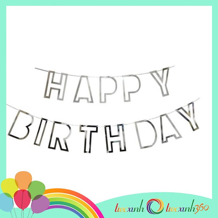 Dây chữ Happy Birthday kiểu nét rỗng - Vàng - Ảnh 6