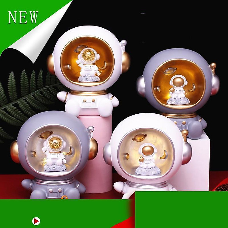 Đèn Ngủ Để Bàn Hình Phi Hành Gia / Phi Hành Gia / Tàu Không Gian Bằng Nhựa Resin Sáng Tạo Trang Trí Phòng Bé