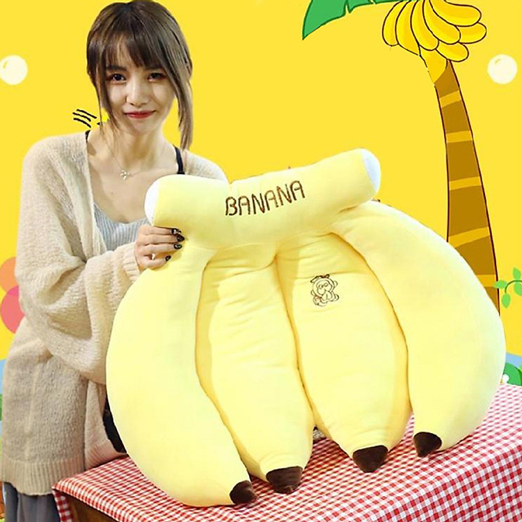 Nải Chuối Nhồi Bông Tựa Lưng (50 Cm) (Màu Vàng)