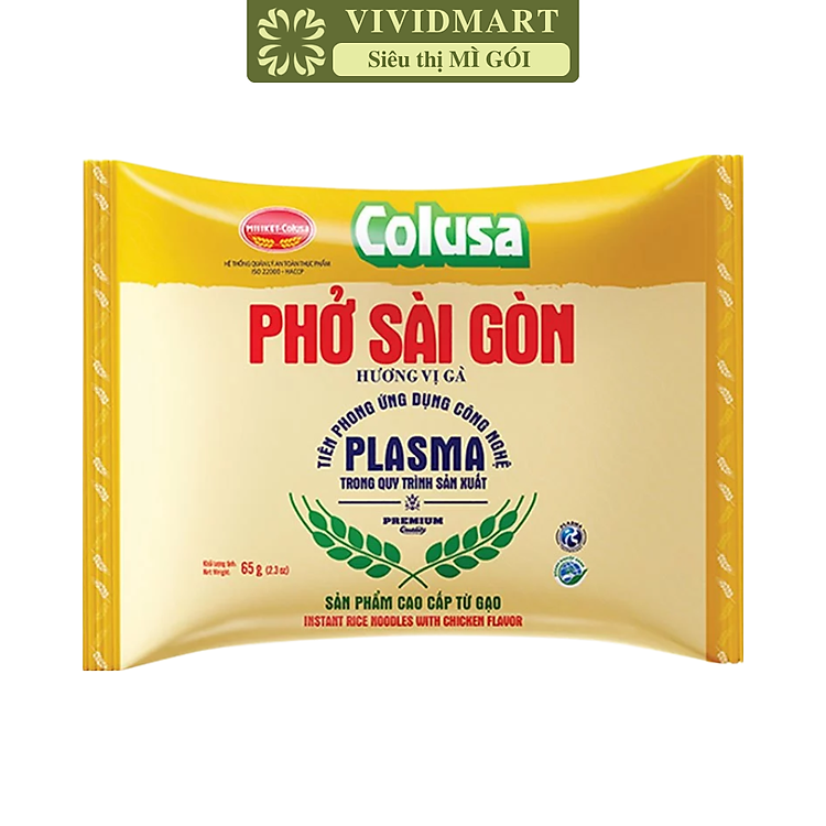 COLUSA - Phở Sài Gòn Colusa hương vị Gà, Phở gà Miliket ăn liền, Phở gà Sài Gòn Colusa Miliket (65g/gói)