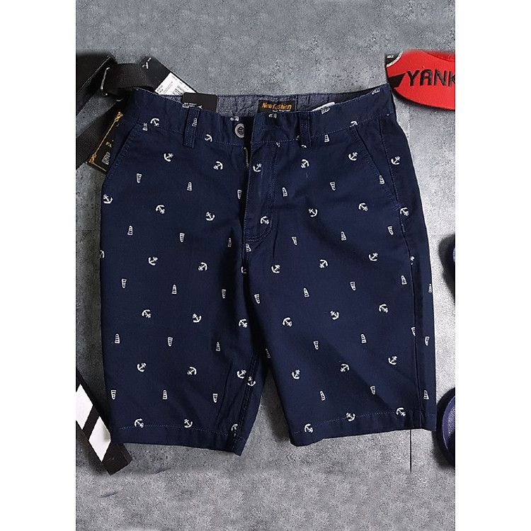 Quần short kaki nam họa tiết chấm bi vải cao cấp ND01