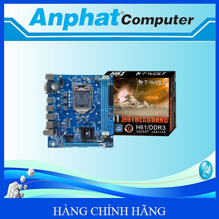 Bo Mạch Chủ Main T-WOLF H61 ( VGA/ HDMI/ SSD M.2 chuẩn PCIe) Socket LGA1155 - Hàng Chính Hãng