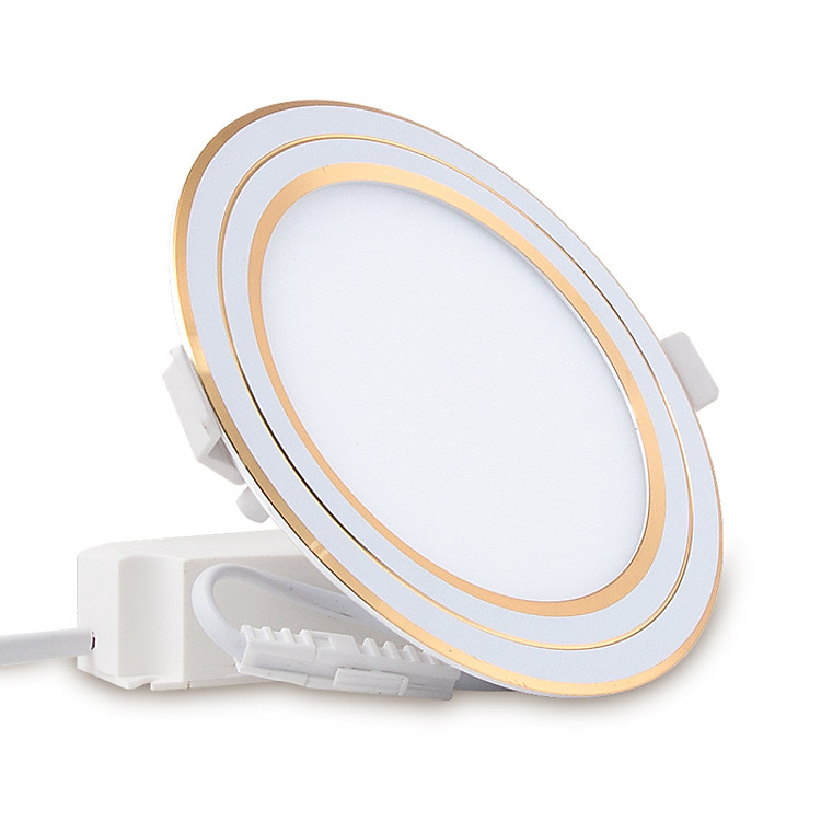 Đèn LED Panel Siêu Mỏng Đổi Màu Model: D PT05L DM 110 9W Viền Mạ Vàng