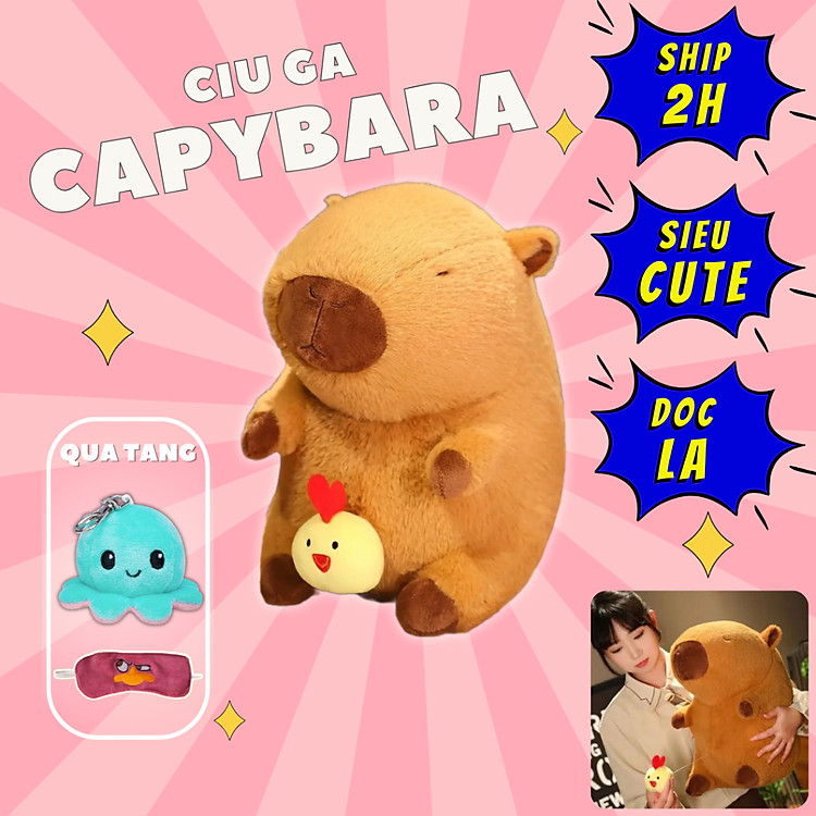 Mua tại Tiki: Thú nhồi bông capybara ciu gà đáng yêu Chính hãng Giá tốt