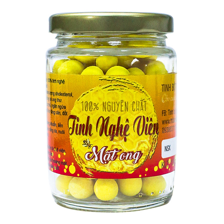 Tinh Nghệ Viên Mật Ong Nguyên Chất Vũ Gia (100gr/hũ) - Hỗ trợ Trị đau dạ dày, tăng cường miễn dịch, đẹp da