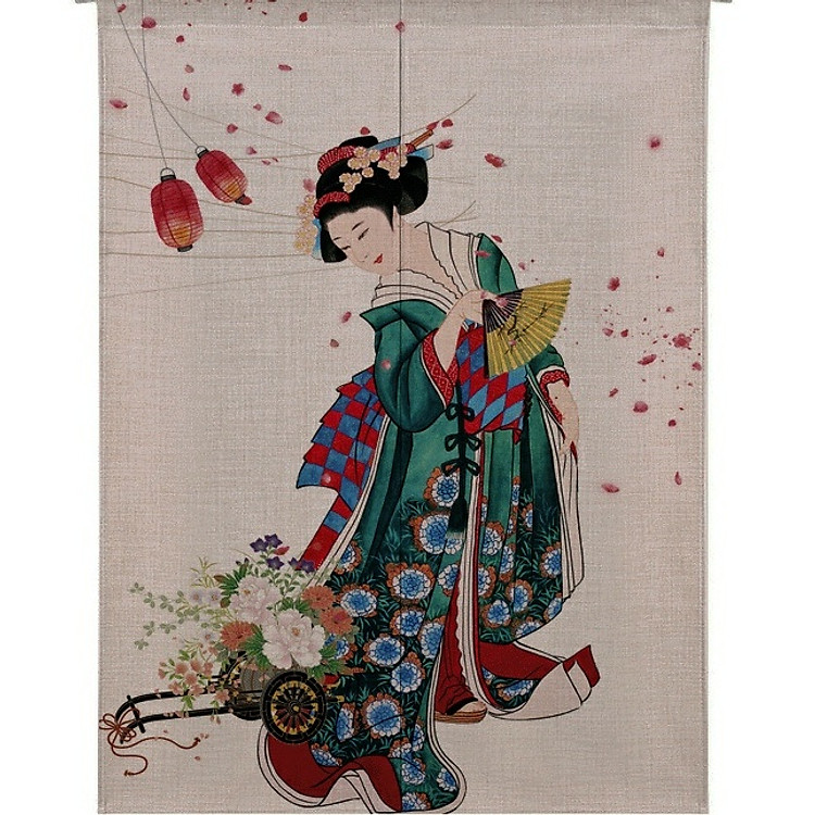 Màn rèm noren Nhật Bản 85x120cm - Geisha