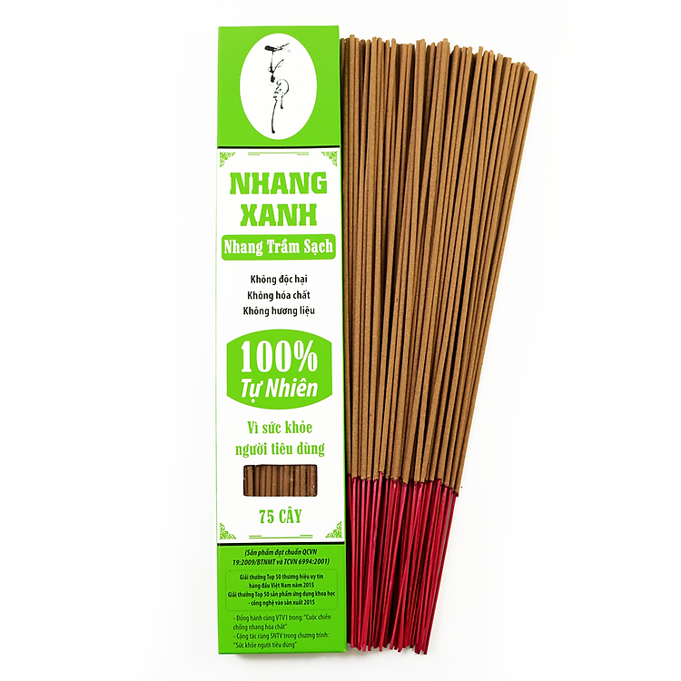 Nhang Xanh 30cm - 70g Chân Tăm Đỏ Nhang Trầm Sạch Vì Sức Khỏe Gia Đình