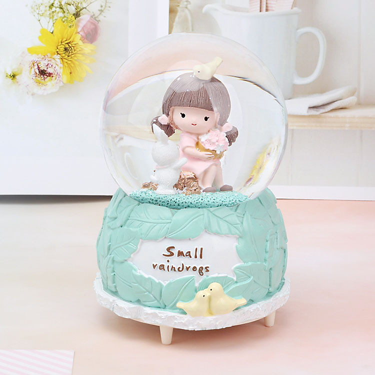 Quả Cầu Tuyết phát Nhạc có Đèn Bé Xinh Raindrops - 10x15cm