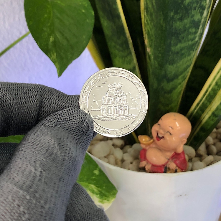 Đồng Xu Đánh Gió Bạc Ta S999 Hình Rùa Hồ Gươm (Loại To) - Ảnh 4