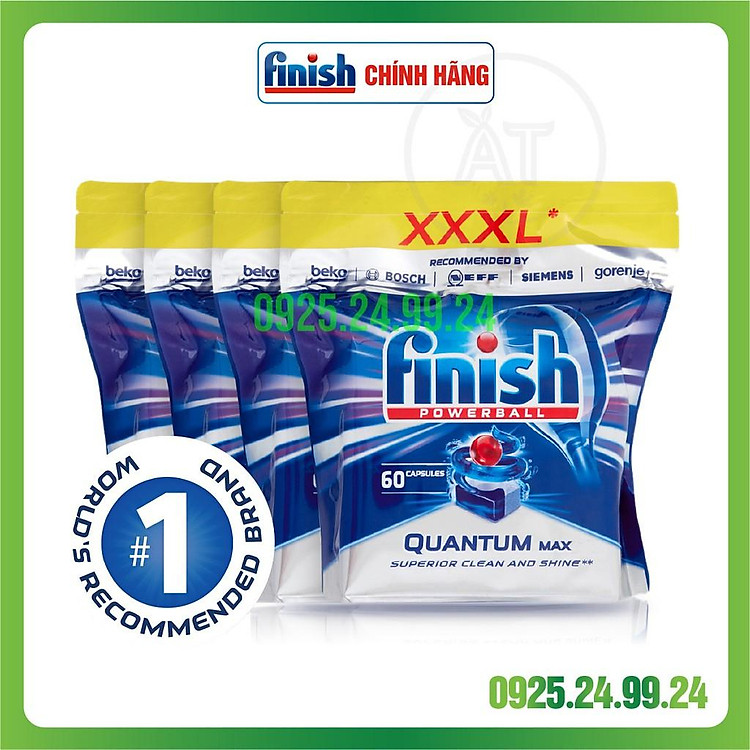 Viên rửa Finish Quantum/ Quantum max 60v (dùng cho máy rửa chén bát)