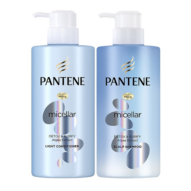 Combo Gội Xả Pantene Pro-V Micellar Làm Sạch Sâu Chiết xuất Tảo biển 300 ml