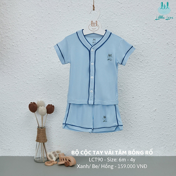 Bộ quần áo bóng rổ cộc tay thun tăm mềm mịn, thấm hút mồ hôi tốt dành cho bé LiL Little Love (LCT90)