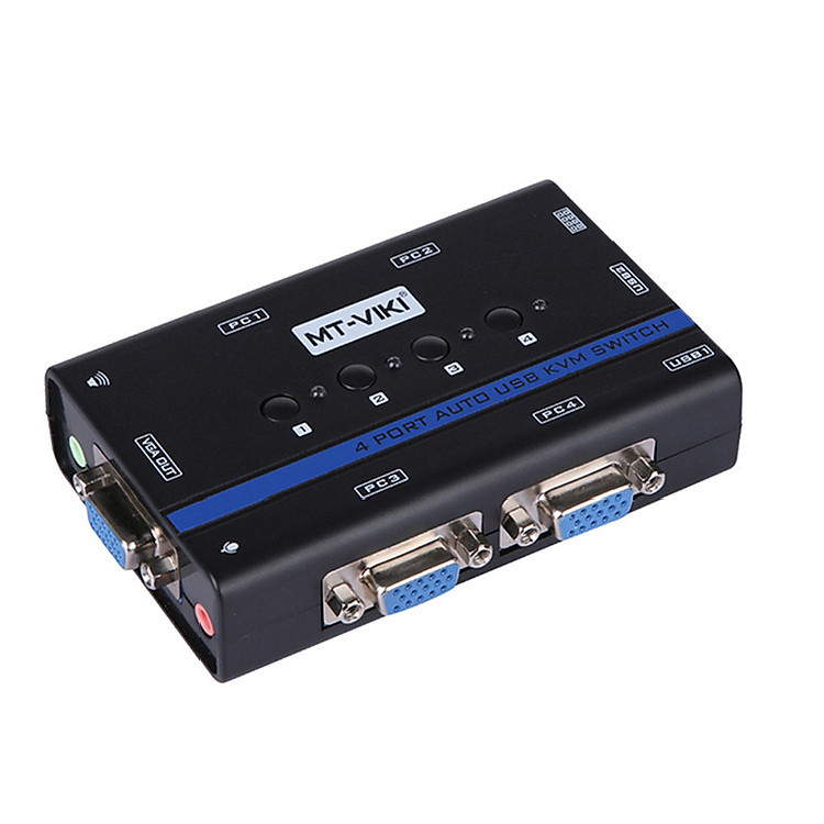 KVM Switch 4Port Auto USB+Audio+VGA . Chuyển mạch tự động 4 CPU ra 1 màn hình MT-461KL - Hàng Chính Hãng
