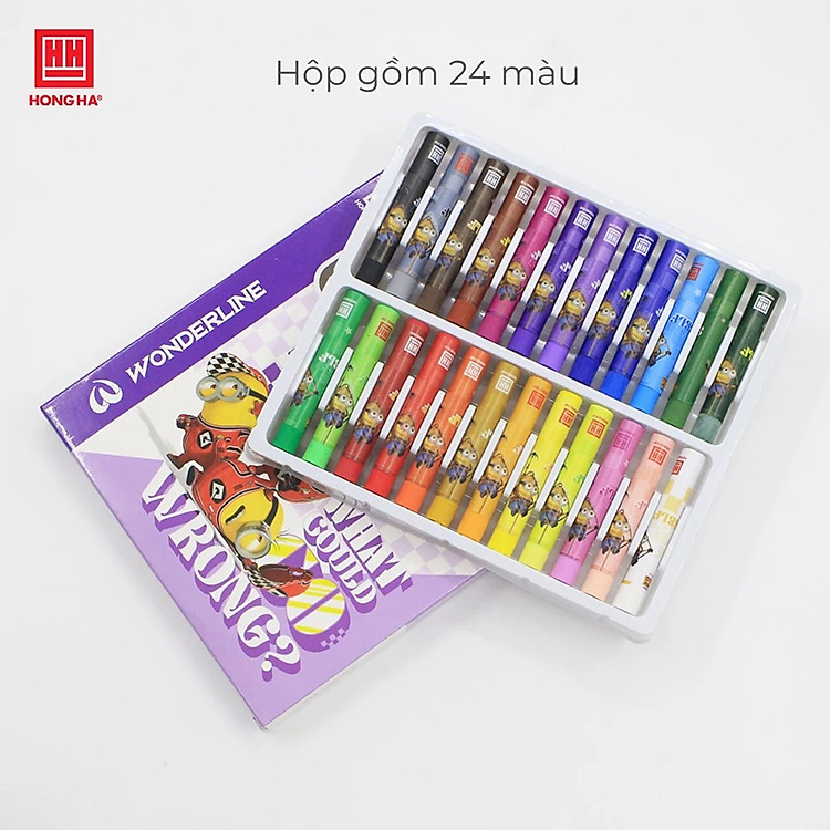 Bút sáp dầu Hồng Hà Minions (12 màu) - Ảnh 2