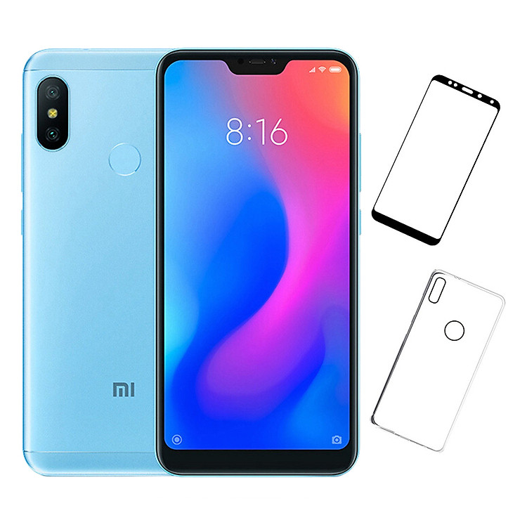 Bộ Điện Thoại Xiaomi Redmi 6 Pro (32GB/4GB) + Dán Cường Lực 5D Full Màn + Ốp Lưng - Hàng Nhập Khẩu