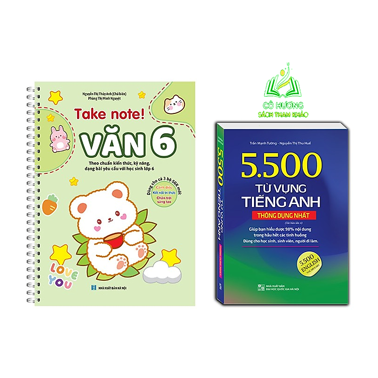 TAKE NOTE! Văn 6 (CÓ lò xo) và 5500 từ vựng tiếng Anh thông dụng nhất