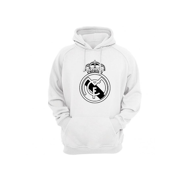 Áo Hoodie Tay Dài Có Mũ Logo Real Mandrid